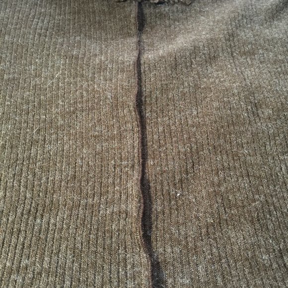 Long Top/Sweater Dress Knit With Lace and Sheer Overlay Chocolate Brown XL - Picture 9 of 14